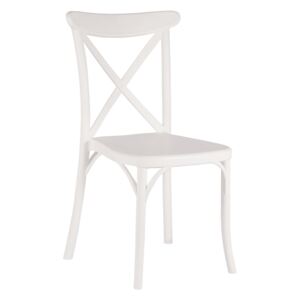 Krzesło z tworzywa do jadalni, kuchni, na taras, do ogrodu K 1005 - kolor biały