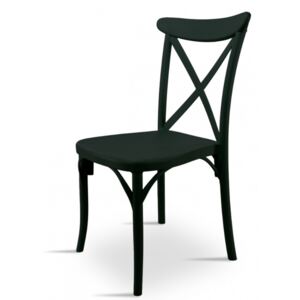 Krzesło z tworzywa do jadalni, kuchni, na taras, do ogrodu K 1005 - kolor czarny