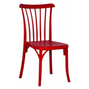 Krzesło z tworzywa do jadalni, kuchni, na taras, do ogrodu K 1006 - kolor czerwony
