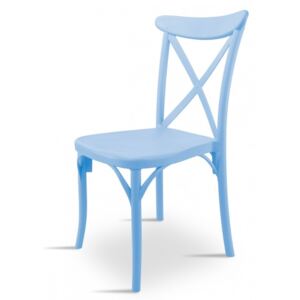Krzesło z tworzywa do jadalni, kuchni, na taras, do ogrodu K 1005 - kolor błękitny