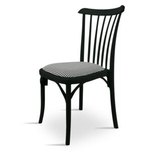 Krzesło z tworzywa do jadalni, kuchni, na taras, do ogrodu K 1029 + poduszka PEPITA - kolor czarny