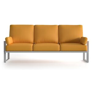 Żółta 3-osobowa sofa ogrodowa z podłokietnikami i jasnymi nóżkami Marie Claire Home Angie