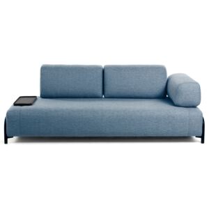 Sofa modułowa z małą tacką Compo 232x82 cm niebieska
