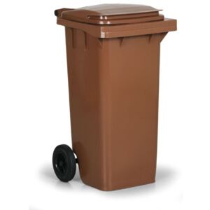 Plastikowy pojemnik na odpady CLD 120 litrów, brązowy