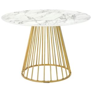 Stół na drucianej podstawie Glam Marble 110 imitacja marmuru