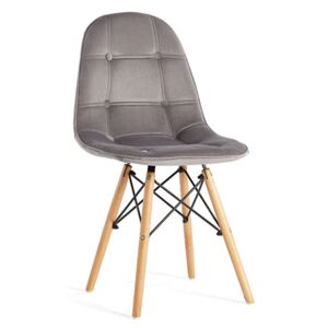Krzesło skandynawskie tapicerowane ▪️ ELIN ( DC-5006 ) ▪️ jasny szary welur #10