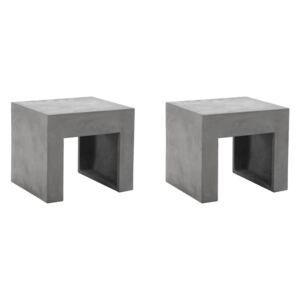 Zestaw 2 stołków ogrodowych betonowy szary TARANTO