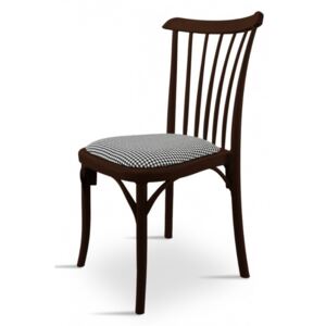 Krzesło z tworzywa do jadalni, kuchni, na taras, do ogrodu K 1029 + poduszka PEPITA - brązowy