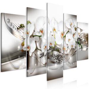 Obraz na płótnie włoskim - Ikebana ze storczykami 200x100 inspiracje 5 części