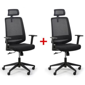 Krzesło biurowe Rich 1 + 1 GRATIS, czarny