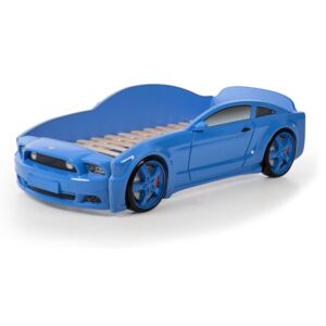 Łóżko samochód MEBELEV MG 3D basic, niebieskie, z materacem