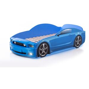 Łóżko samochód MEBELEV MG Plus full, niebieskie, z materacem