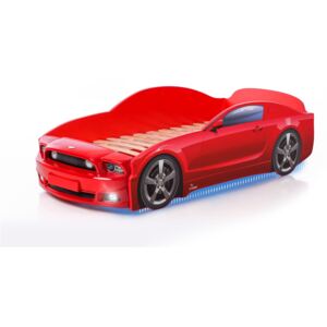 Łóżko samochód MEBELEV MG Plus full, czerwone, z materacem