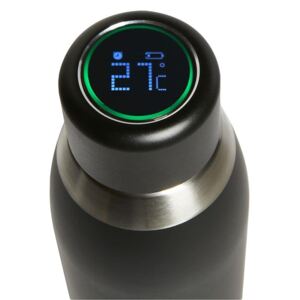 PURO Butelka termiczna 500ml INOX z inteligentną nakrętka LED (czarna)