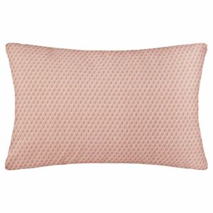 Poduszka dekoracyjna do salonu, sypialni, na kanapę, kolor pastelowy różowy ze wzorem, 50 x 30 cm
