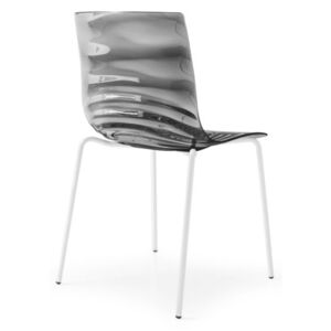 Szare krzesła z motywem fali na metalowych nogach - 2 sztuki