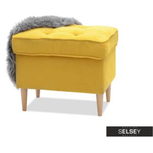 Podnóżek Malmo żółty w nowoczesnym stylu