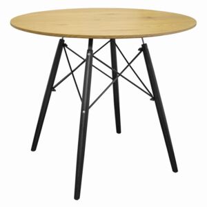 Okrągły stolik w stylu skandynawskim NARFI 3584 dąb 100cm