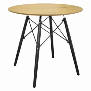 Okrągły stolik w stylu skandynawskim NARFI 3580 dąb 80cm