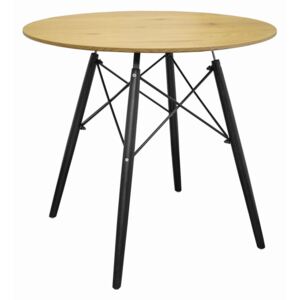 Okrągły stolik w stylu skandynawskim NARFI 3582 dąb 90cm