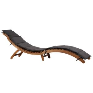 Leżak z poduszką, lite drewno akacjowe
