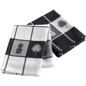 Ręczniki kuchenne 2 sztuki ANAGOLD, 50 x 70 cm, kolor biało-czarny