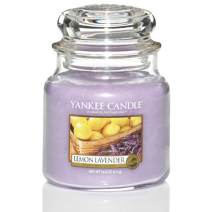 Świeca zapachowa Yankee Candle Cytryna i Lawenda, czas palenia 65–90 godzin