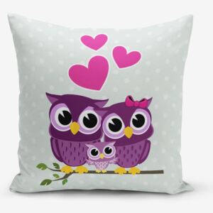 Poszewka na poduszkę z domieszką bawełny Minimalist Cushion Covers Hearts Owls, 45x45 cm