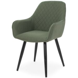 Krzesło tapicerowane fotelowe EMMA - oliwkowa zieleń
