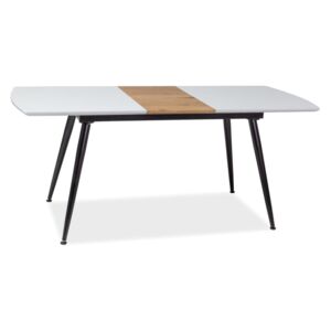 Stół rozkładany DAVOS 140(180)x80 biały lakier/czarny