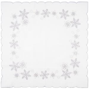 Świąteczny obrus Płatki śniegu srebrny, 85 x 85 cm, 85 x 85 cm