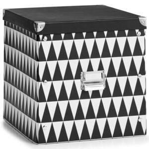 Pudło ozdobne z kartonu, ZELLER, czarno-białe, 33x33,5x32 cm