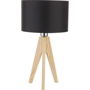 Lampa stołowa TK LIGHTING Dove Wood, czarno-brązowa, 60 W