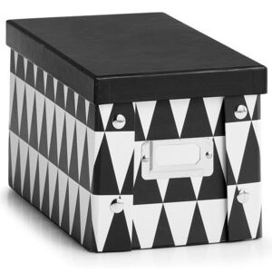 Pudełko ozdobne z kartonu, ZELLER, czarno-białe, 28x26,5x15 cm