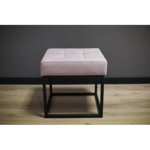 Siedzisko, ławka metalowa z pikowaniem SIGI45 różowa