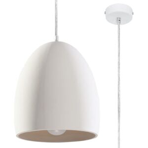 Nowoczesna Lampa wisząca ceramiczna FLAWIUSZ oprawa biała zwis na sufit Idealna do salonu, sypialni, korytarza, nad stół Żarówka E27 Oświetlenie Minim