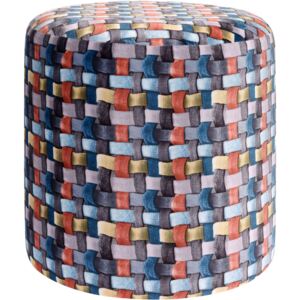 Home Styling Collection, Pufa bawełniana, siedzisko, podnóżek, kolorowy, 35x35 cm