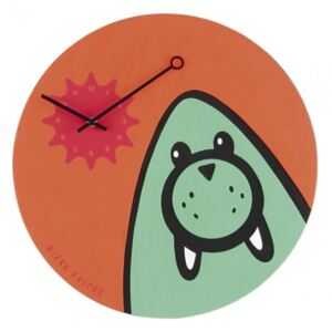 Zegar ścienny NEXTIME, Wizky Walrus, pomarańczowo-zielony
