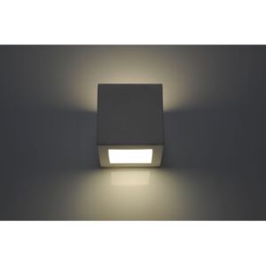 SOLLUX Lampa ścienna kostka kinkiet ceramiczny LEO biały oprawa minimalistyczne LED do salonu sypialni korytarza