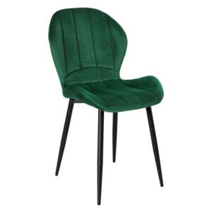 Krzesło welurowe SHELBY VELVET Ciemno-Zielone