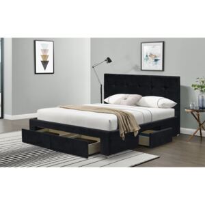 Łóżko tapicerowane z materacem 180x200 sf921 welur czarny