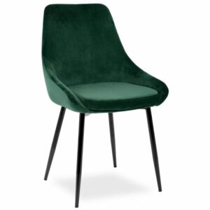 Tapicerowane krzesło TORINO zielony aksamit