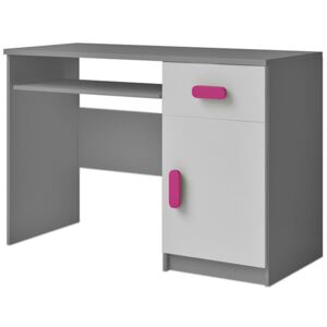 Nowoczesne biurko z kolorowymi uchwytami Florentino 5X - szare