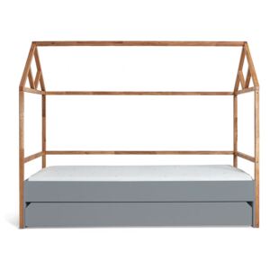 Bellamy Lotta - łóżko domek 90x200 cm z szufladą Szary