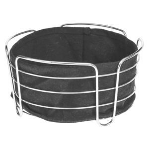 Koszyk na chleb z bawełnianym wkładem, Ø 20 cm, kolor czarny