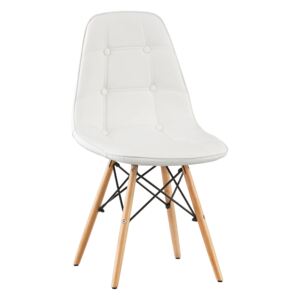 Krzesło tapicerowane drewniane nogi em08-9 białe