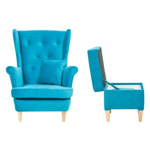 Fotel uszak 3 z podnóżkiem 18 kolorów