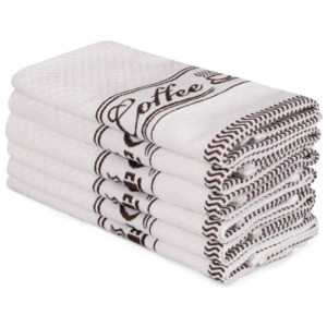 Zestaw 6 beżowych ręczników bawełnianych Beyaz Coffee, 30x50 cm