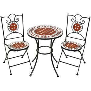 Tectake 401637 zestaw mebli ogrodowych mozaika 2 krzesła + stół - brązowy