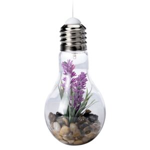 Dekoracja z kwiatami-lampa LED, HOME STYLING COLLECTION, zielona, 19x9 cm